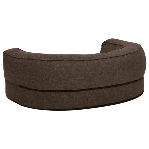 Cama para cães ergonómica 60x42cm aspeto linho pelúcia castanho - Image 4