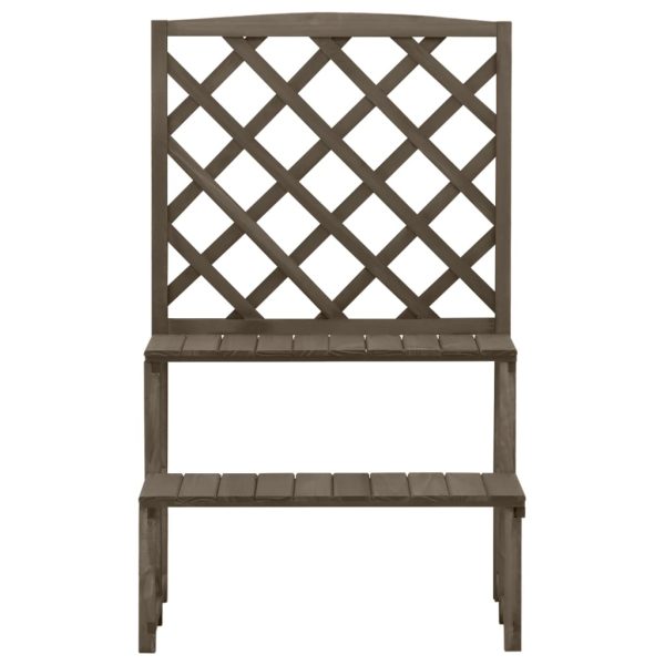 Suporte de plantas c/ treliça 70x42x115cm abeto maciço cinzento - Image 2