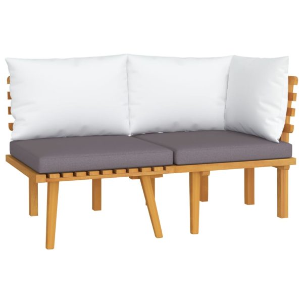 2 pcs conjunto lounge de jardim c/ almofadões acácia maciça - Image 2