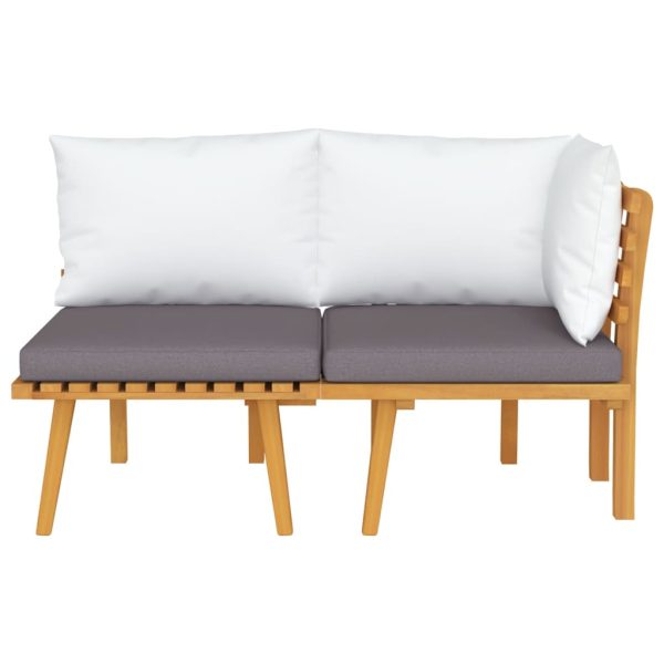 2 pcs conjunto lounge de jardim c/ almofadões acácia maciça - Image 3