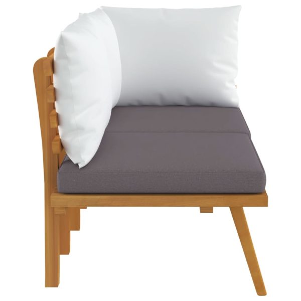 2 pcs conjunto lounge de jardim c/ almofadões acácia maciça - Image 4