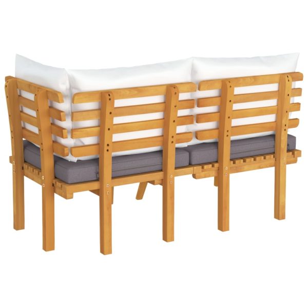 2 pcs conjunto lounge de jardim c/ almofadões acácia maciça - Image 5
