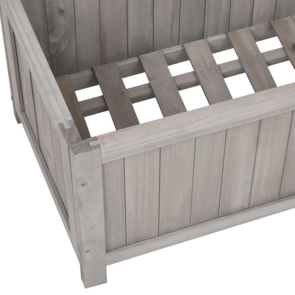 Vaso com treliça para jardim 70x30x135 cm abeto maciço cinzento - Image 6