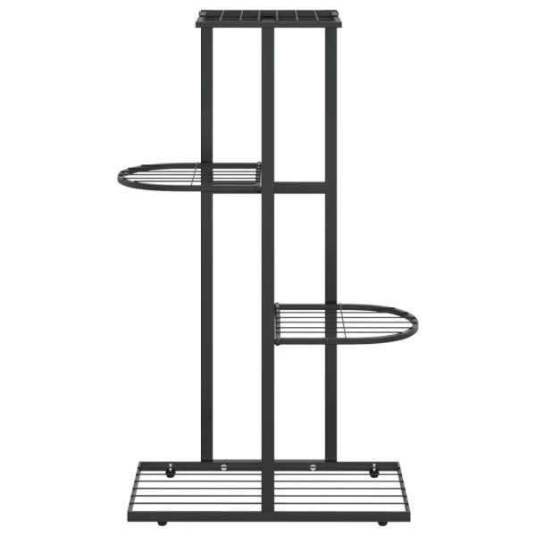 Suporte de vasos c/ 4 prateleiras 43x22x76 cm metal preto - Image 3