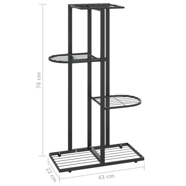 Suporte de vasos c/ 4 prateleiras 43x22x76 cm metal preto - Image 7