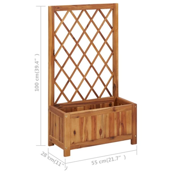 Vaso/floreira de jardim com treliça madeira de acácia maciça - Image 7