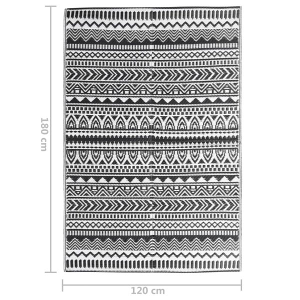Tapete de exterior 120x180 cm PP preto - Image 7
