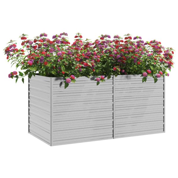 Canteiro elevado de jardim 160x80x77cm aço galvanizado prateado - Image 3
