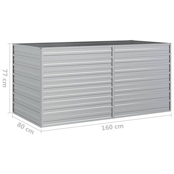 Canteiro elevado de jardim 160x80x77cm aço galvanizado prateado - Image 8