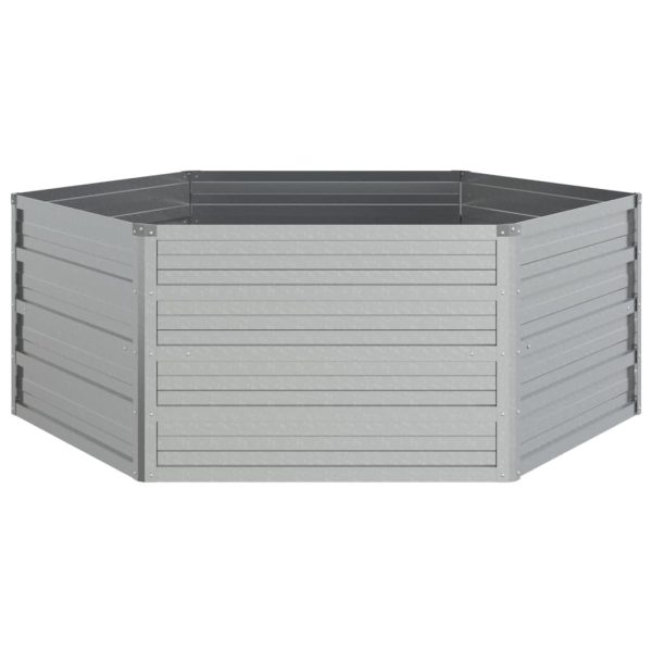 Canteiro elevado de jardim 129x45 cm aço galvanizado prateado - Image 5