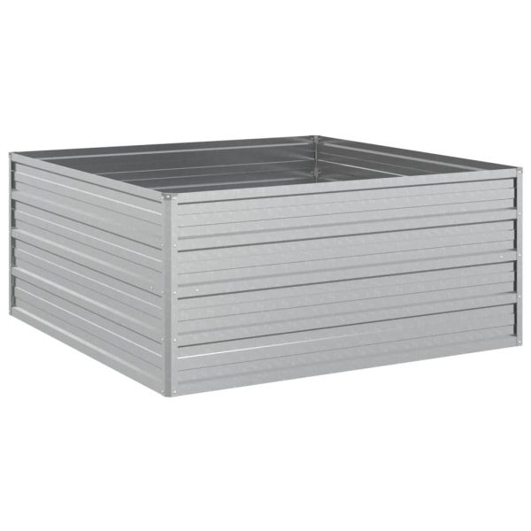 Canteiro elevado jardim 100x100x45 cm aço galvanizado prateado - Image 2