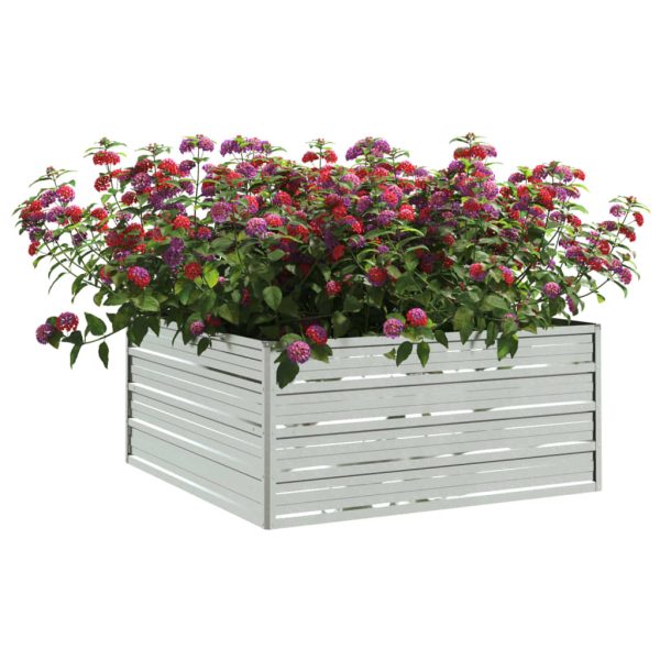 Canteiro elevado jardim 100x100x45 cm aço galvanizado prateado - Image 3