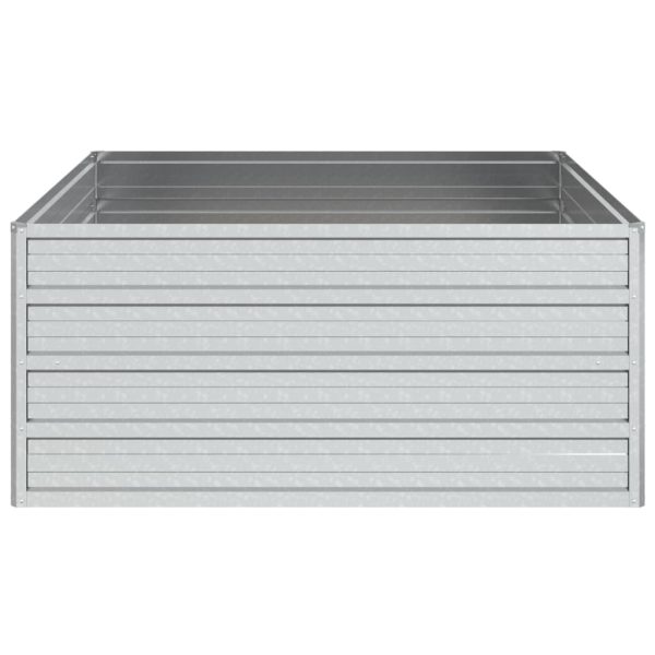 Canteiro elevado jardim 100x100x45 cm aço galvanizado prateado - Image 4