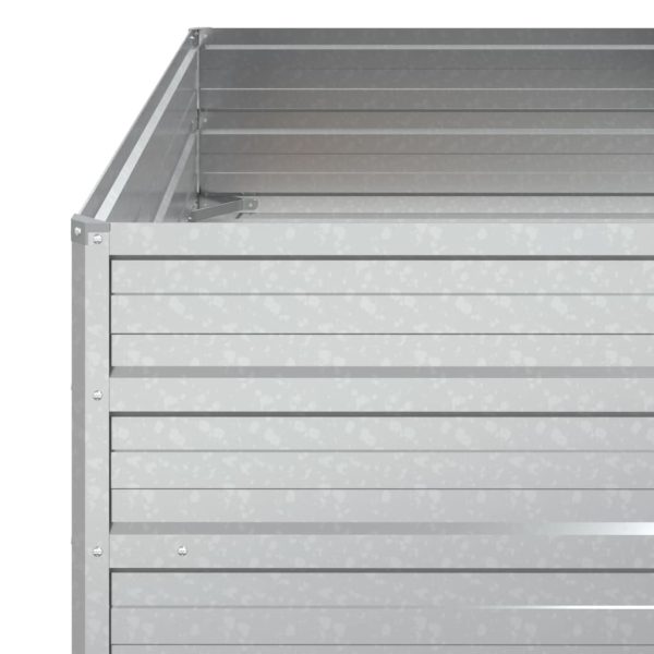 Canteiro elevado jardim 100x100x45 cm aço galvanizado prateado - Image 5
