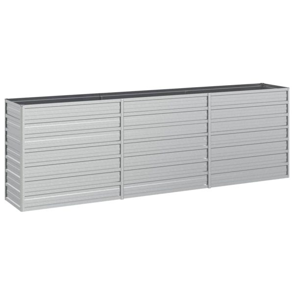 Canteiro elevado de jardim 240x40x77cm aço galvanizado prateado - Image 2