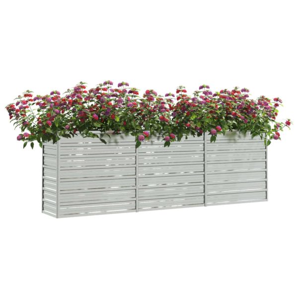 Canteiro elevado de jardim 240x40x77cm aço galvanizado prateado - Image 3