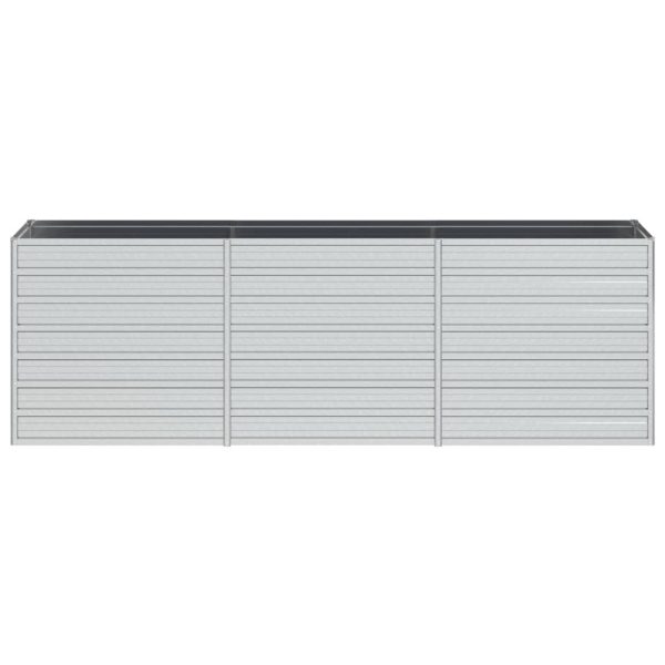 Canteiro elevado de jardim 240x40x77cm aço galvanizado prateado - Image 4