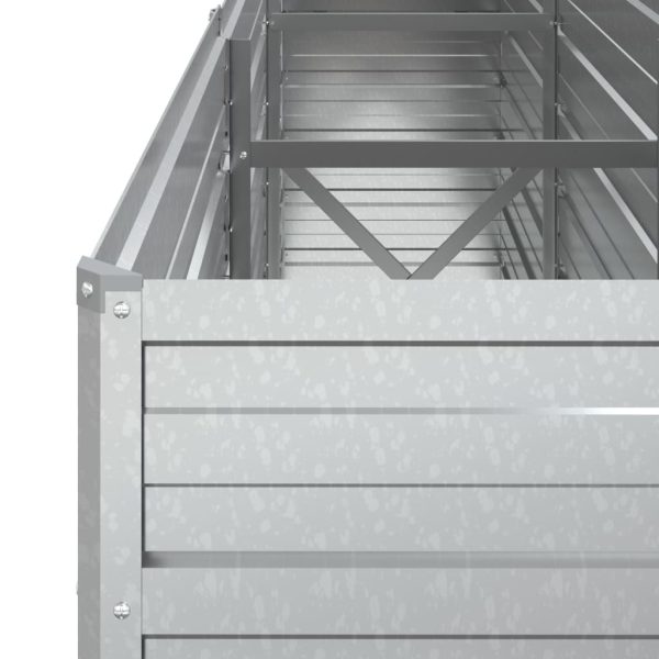 Canteiro elevado de jardim 240x40x77cm aço galvanizado prateado - Image 6