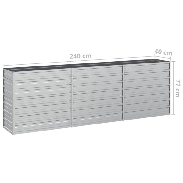 Canteiro elevado de jardim 240x40x77cm aço galvanizado prateado - Image 7