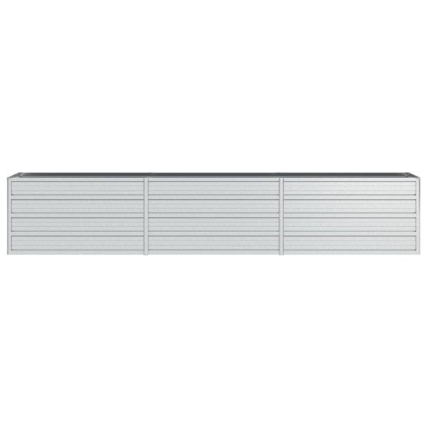 Canteiro elevado de jardim 240x40x45cm aço galvanizado prateado - Image 4