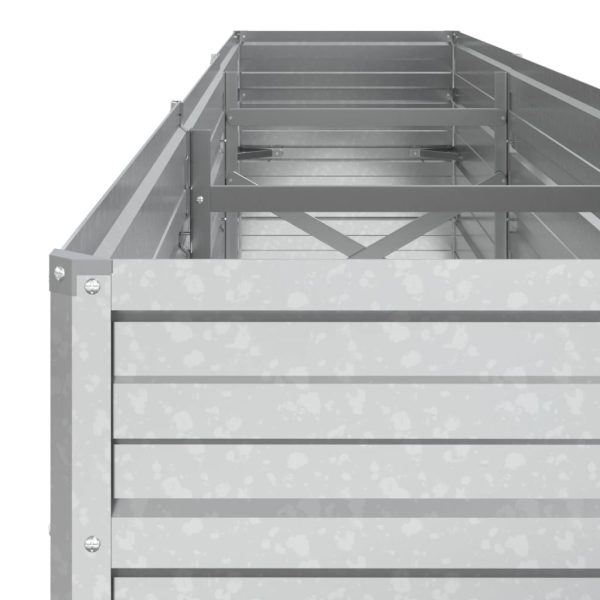 Canteiro elevado de jardim 240x40x45cm aço galvanizado prateado - Image 6