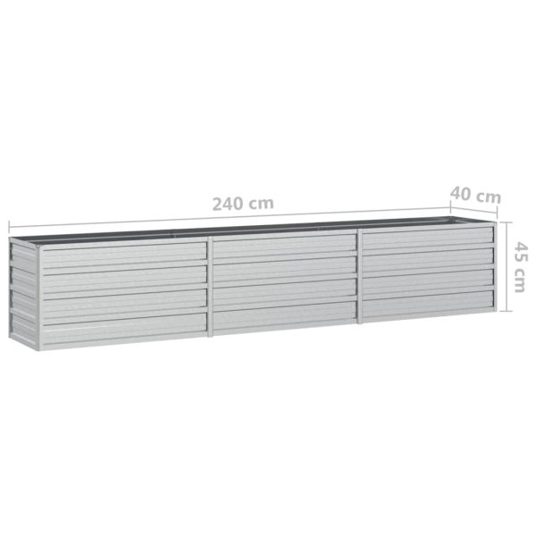 Canteiro elevado de jardim 240x40x45cm aço galvanizado prateado - Image 7