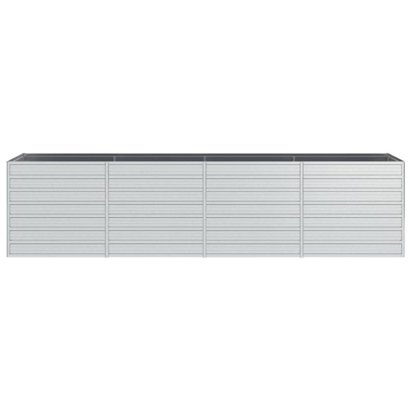Canteiro elevado de jardim 320x80x77cm aço galvanizado prateado - Image 4