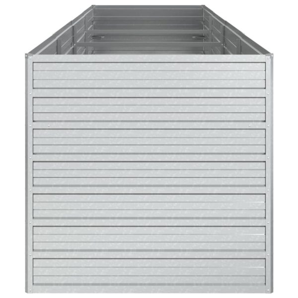 Canteiro elevado de jardim 320x80x77cm aço galvanizado prateado - Image 5