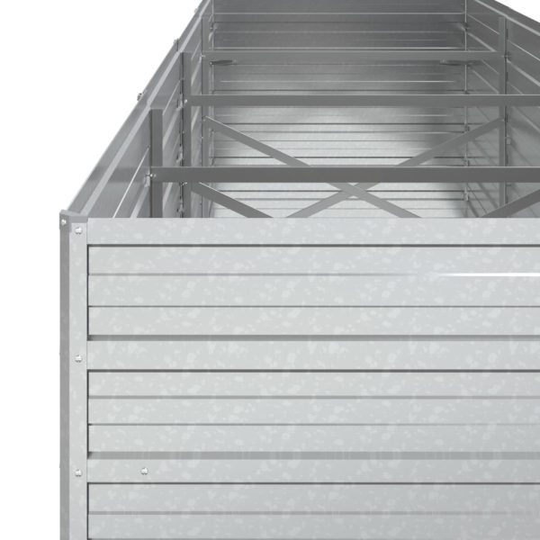 Canteiro elevado de jardim 320x80x77cm aço galvanizado prateado - Image 6