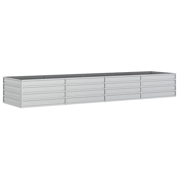 Canteiro elevado de jardim 320x80x45cm aço galvanizado prateado - Image 2