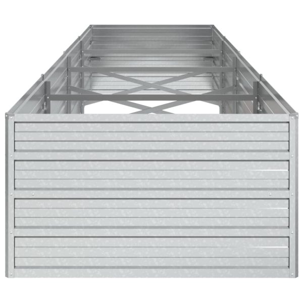 Canteiro elevado de jardim 320x80x45cm aço galvanizado prateado - Image 5