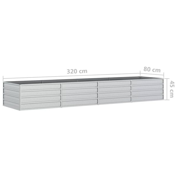 Canteiro elevado de jardim 320x80x45cm aço galvanizado prateado - Image 7