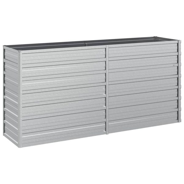 Canteiro elevado de jardim 160x40x77cm aço galvanizado prateado - Image 2