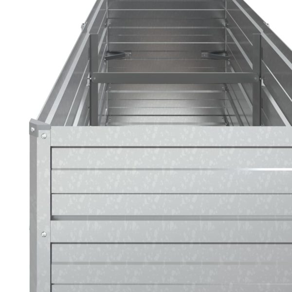 Canteiro elevado de jardim 160x40x77cm aço galvanizado prateado - Image 6