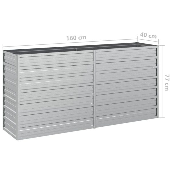 Canteiro elevado de jardim 160x40x77cm aço galvanizado prateado - Image 7