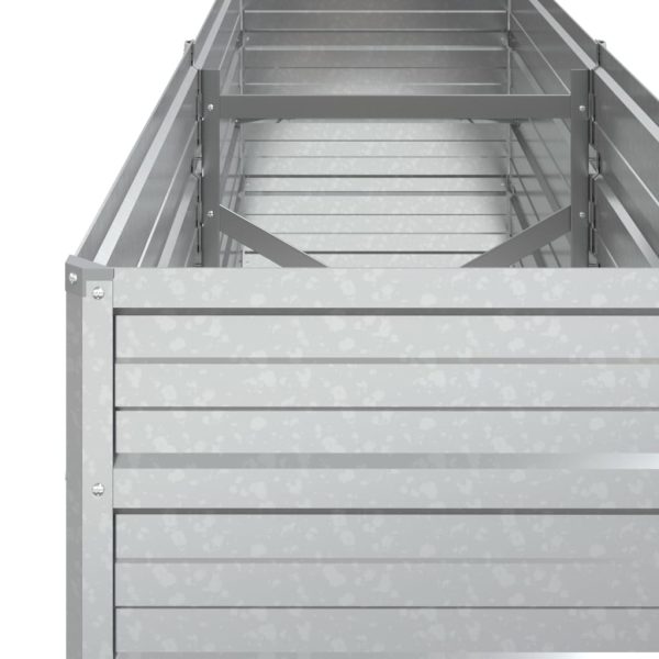 Canteiro elevado de jardim 160x40x45cm aço galvanizado prateado - Image 6
