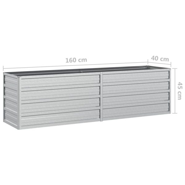Canteiro elevado de jardim 160x40x45cm aço galvanizado prateado - Image 7