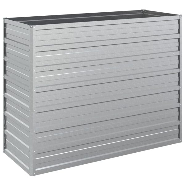 Canteiro elevado de jardim 100x40x77cm aço galvanizado prateado - Image 2