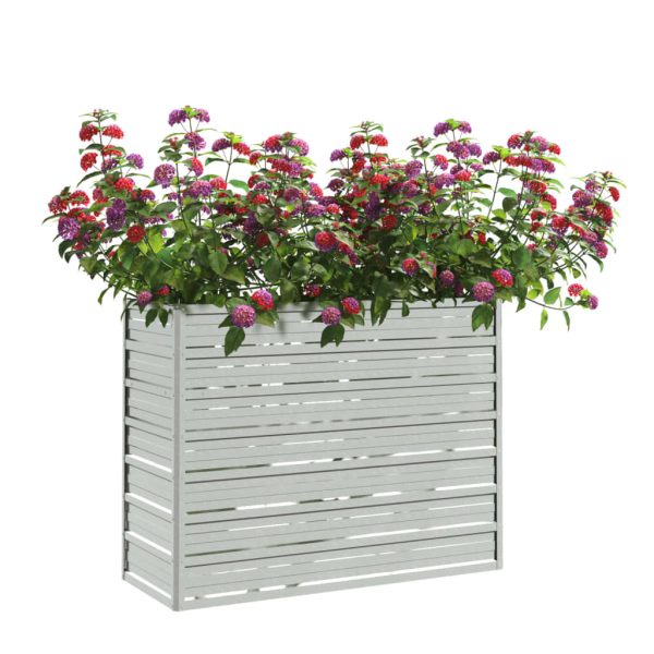 Canteiro elevado de jardim 100x40x77cm aço galvanizado prateado - Image 3