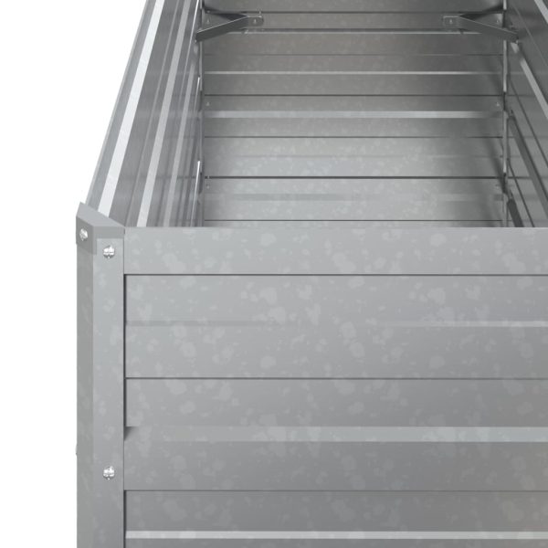 Canteiro elevado de jardim 100x40x77cm aço galvanizado prateado - Image 6