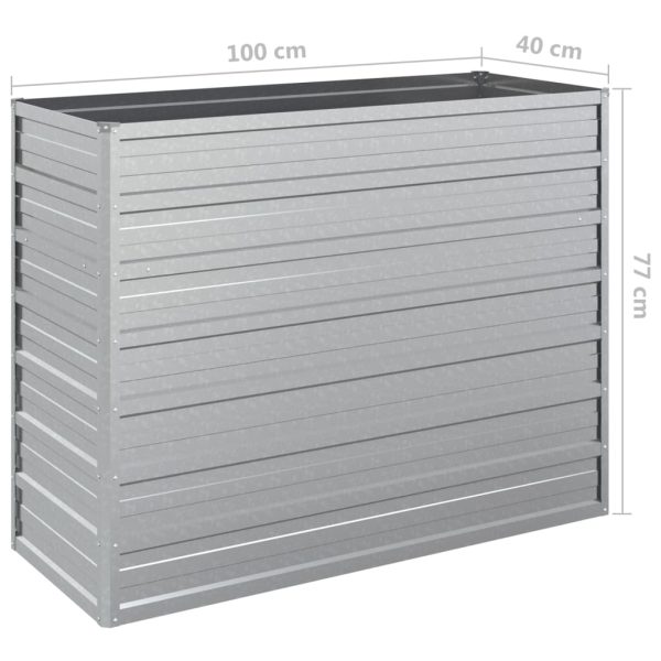 Canteiro elevado de jardim 100x40x77cm aço galvanizado prateado - Image 7