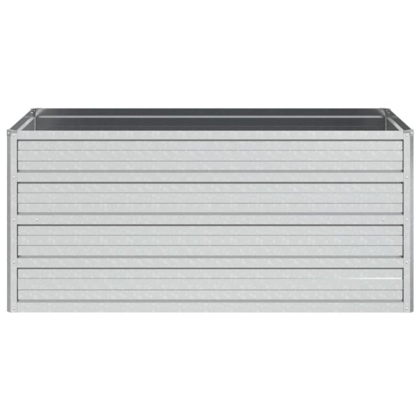 Canteiro elevado de jardim 100x40x45cm aço galvanizado prateado - Image 4