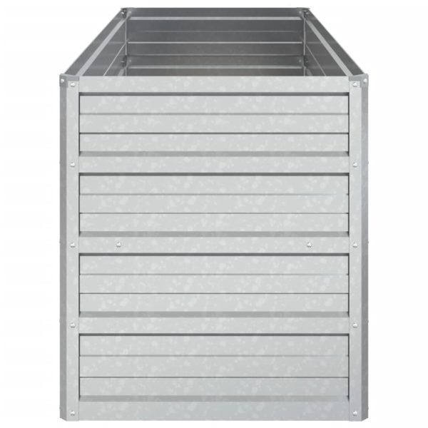 Canteiro elevado de jardim 100x40x45cm aço galvanizado prateado - Image 5
