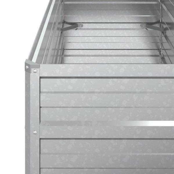 Canteiro elevado de jardim 100x40x45cm aço galvanizado prateado - Image 6