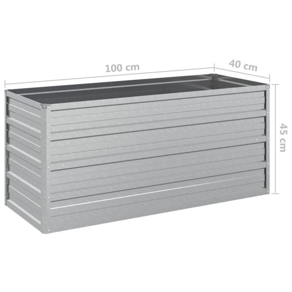 Canteiro elevado de jardim 100x40x45cm aço galvanizado prateado - Image 7