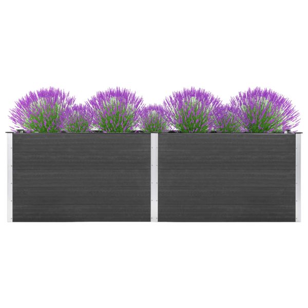Canteiro elevado de jardim 200x100x91 cm WPC cinzento