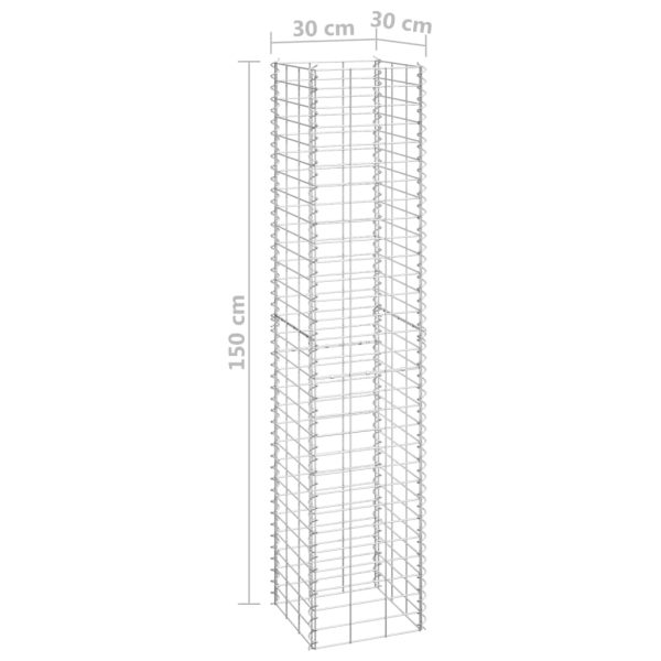 Canteiro/gabião elevado 3 pcs 30x30x150 cm ferro - Image 6