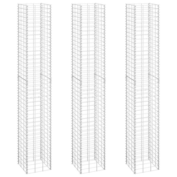Canteiro/gabião elevado 3 pcs 30x30x200 cm ferro - Image 2