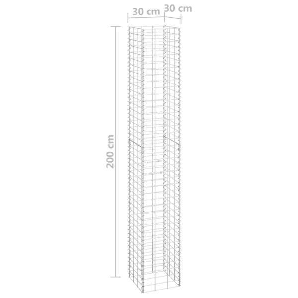Canteiro/gabião elevado 3 pcs 30x30x200 cm ferro - Image 6