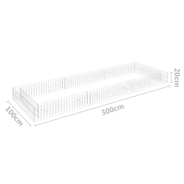 Canteiro elevado/cesto gabião 300x100x20 cm aço galvanizado - Image 6